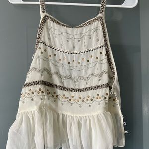 Beaded Crop Tank Top
